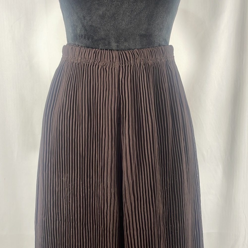 Pretty Angel Brown Pleated Wide Leg,Lace bottom Pants,Medium, NWT - Picture 3 of 14